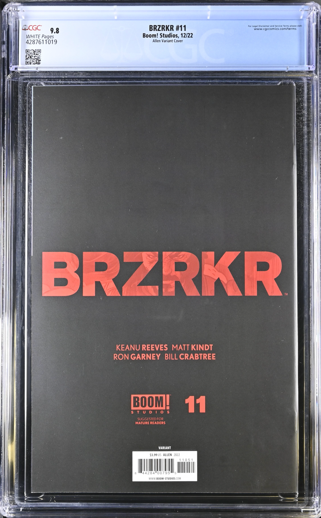 BRZRKR #11 Allen 1:10 Retailer Incentive Variant CGC 9.8 (Berzerker)