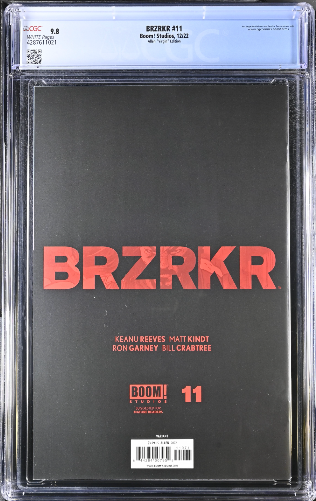 BRZRKR #11 Allen 1:75 Virgin Retailer Incentive Variant CGC 9.8 (Berzerker)