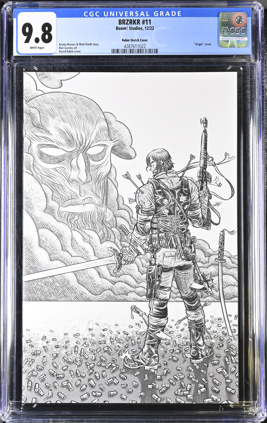 BRZRKR #11 Rubin 1:100 Virgin B/W Retailer Incentive Variant CGC 9.8 (Berzerker)