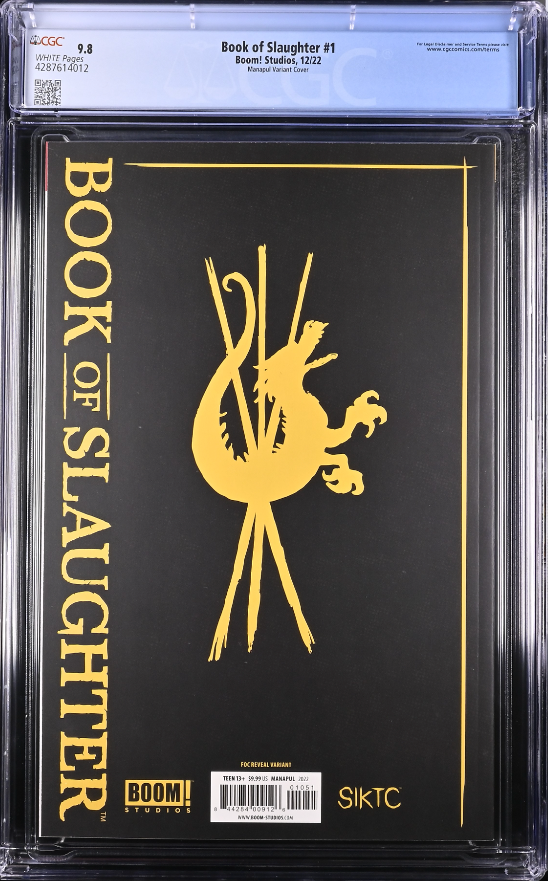 Book of Slaughter #1 Manapul Variant CGC 9.8