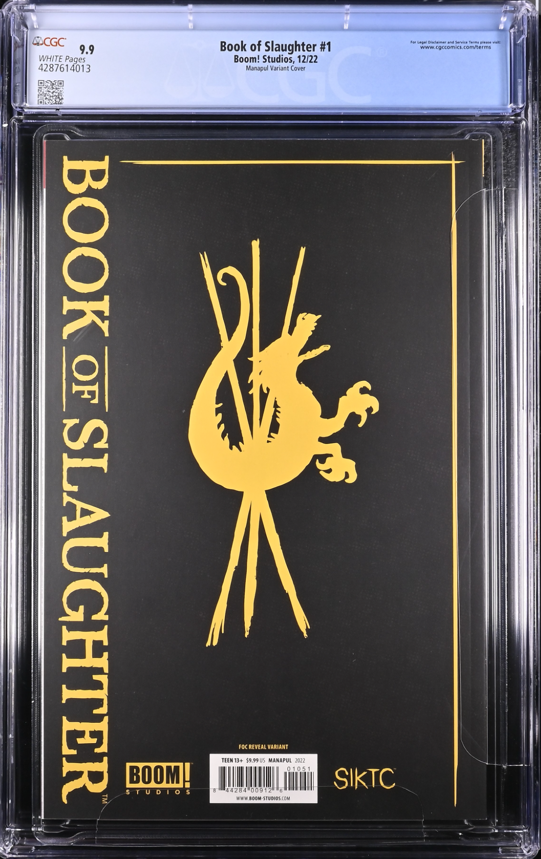 Book of Slaughter #1 Manapul Variant CGC 9.9