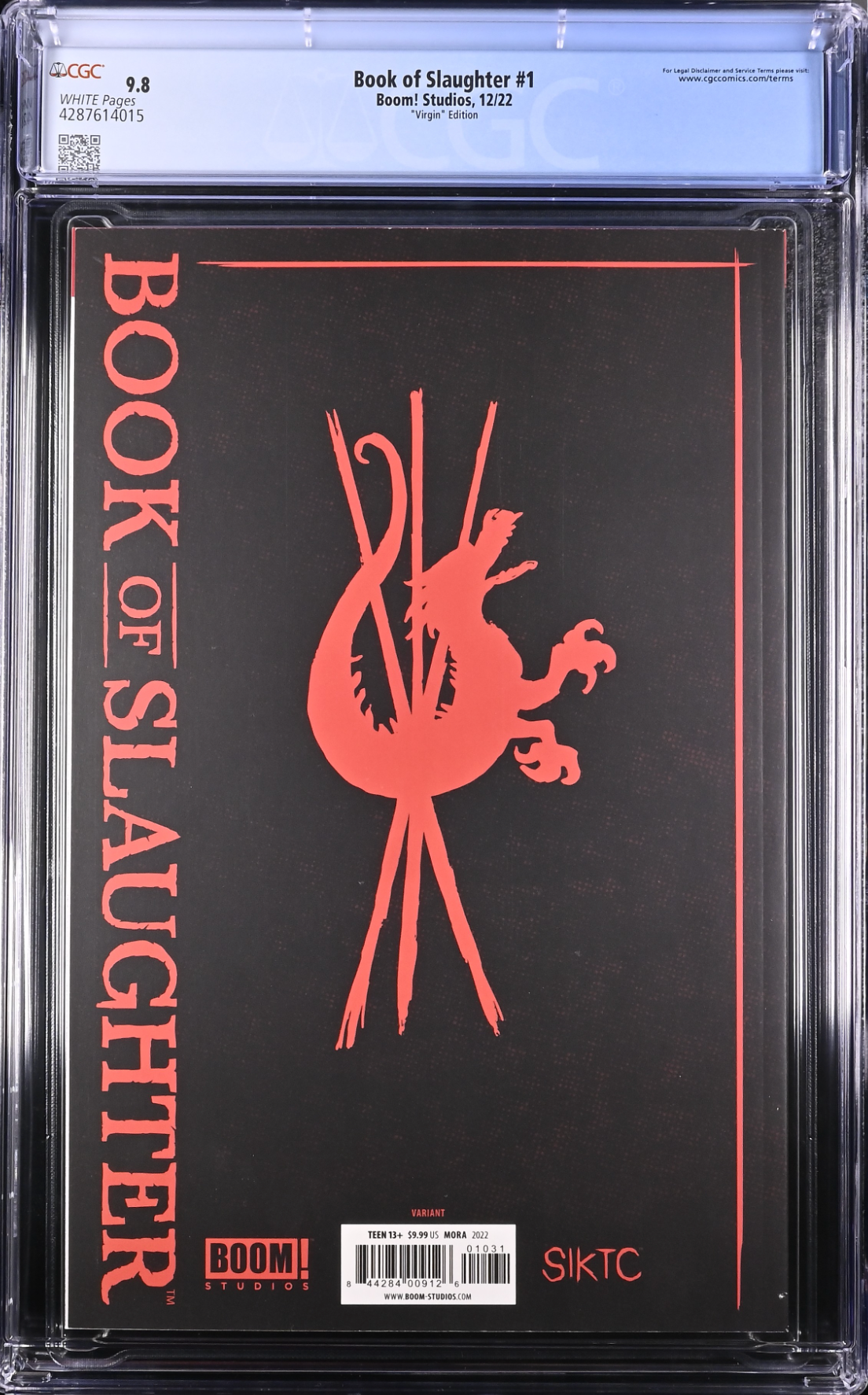 Book of Slaughter #1 Mora 1:10 Retailer Incentive Variant CGC 9.8