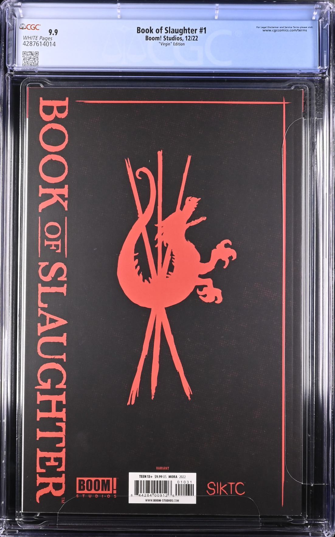 Book of Slaughter #1 Mora 1:10 Retailer Incentive Variant CGC 9.9