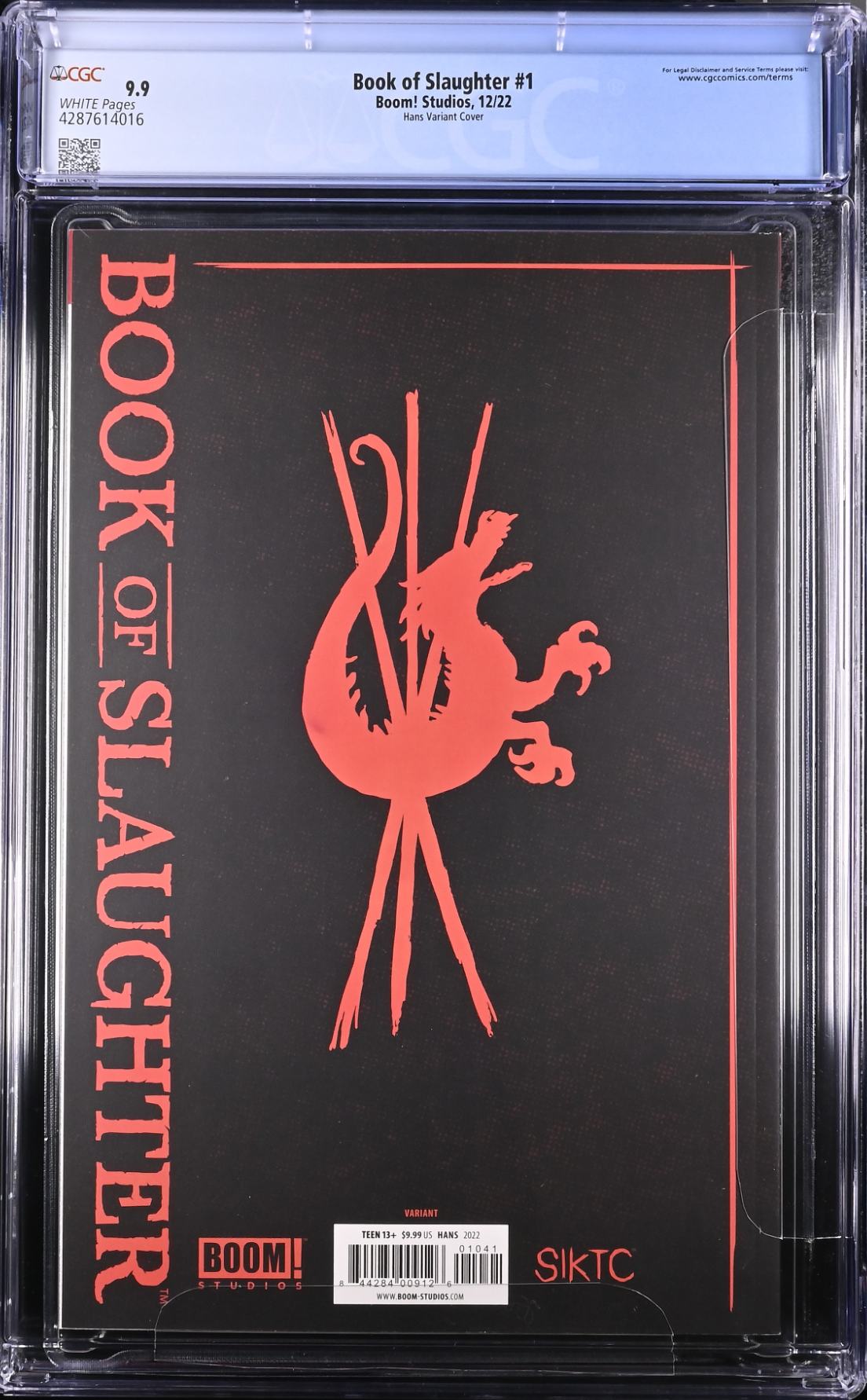 Book of Slaughter #1 Hans 1:25 Retailer Incentive Variant CGC 9.9