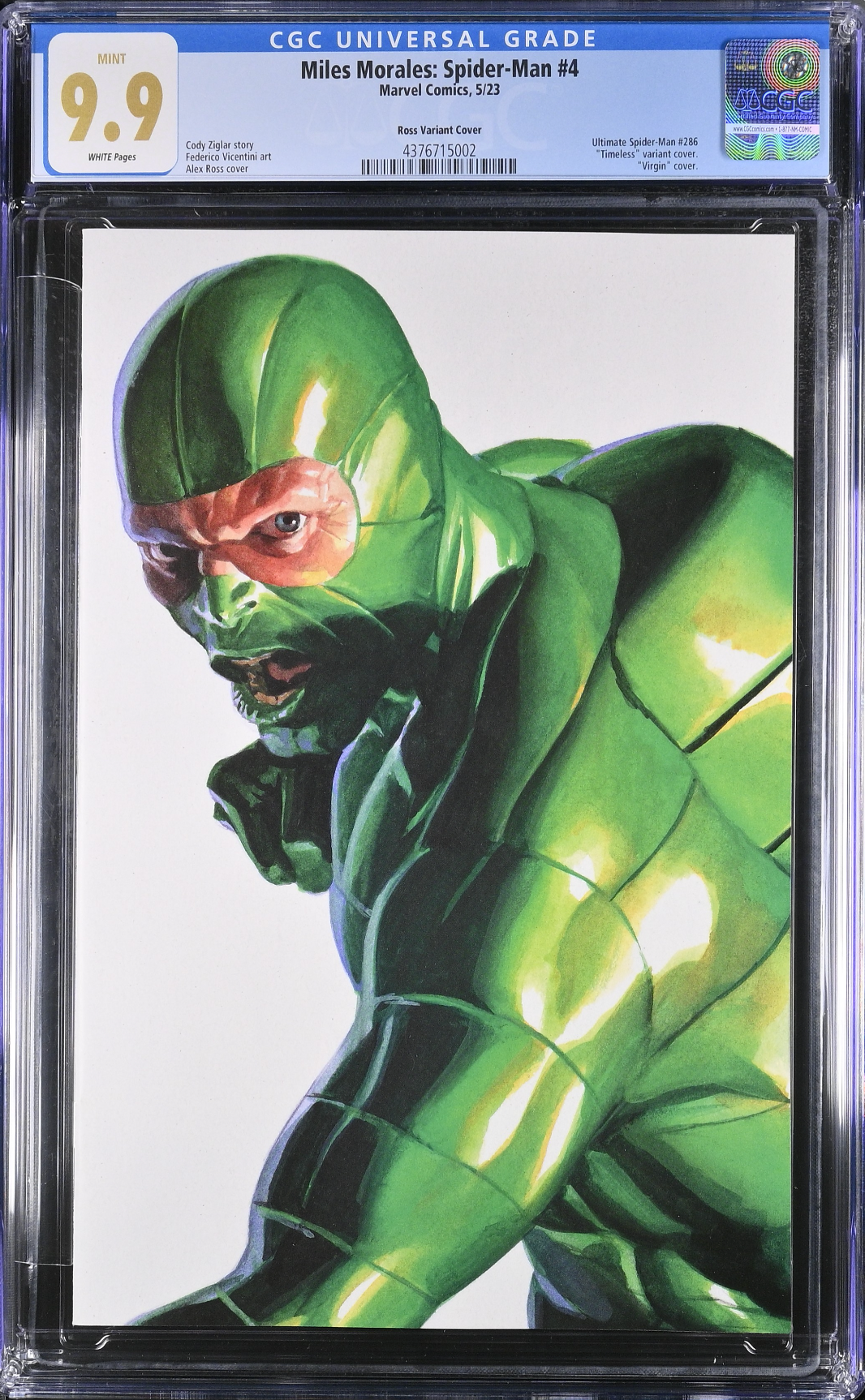 Miles Morales: Spider-Man #4 Alex Ross Scorpion "Timeless" Variant CGC 9.9