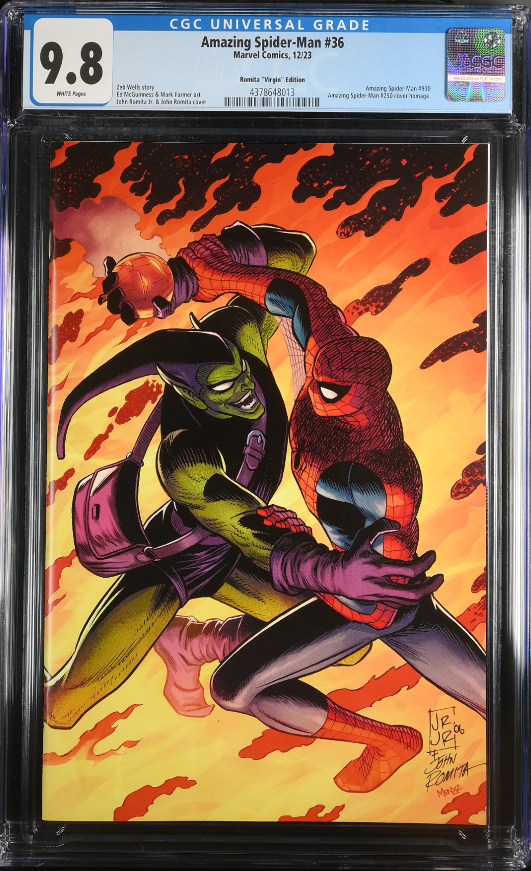 Amazing Spider-Man #36 Romita Jr. & Sr. 1:100 Virgin Retailer Incentive Variant CGC 9.8