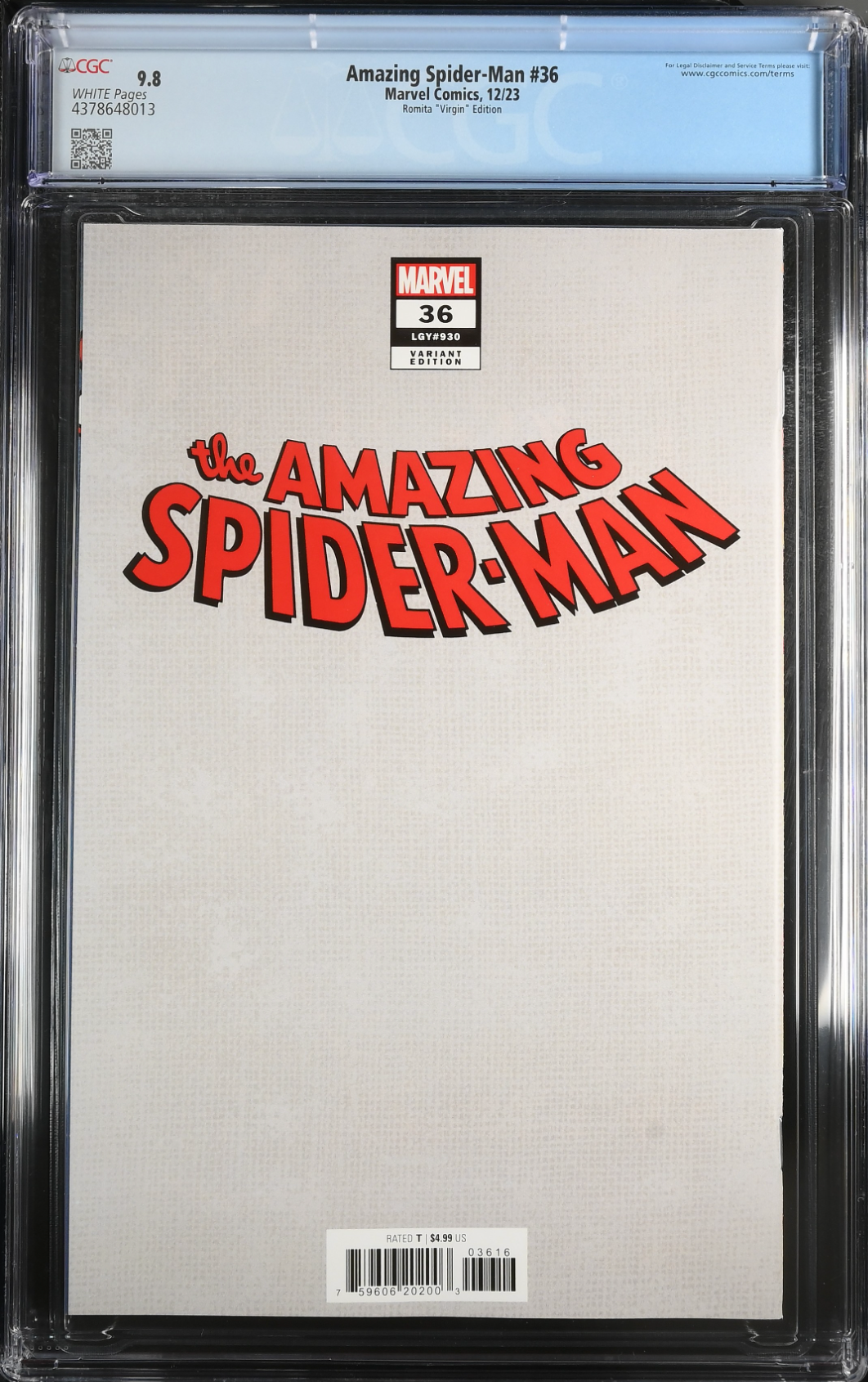 Amazing Spider-Man #36 Romita Jr. & Sr. 1:100 Virgin Retailer Incentive Variant CGC 9.8
