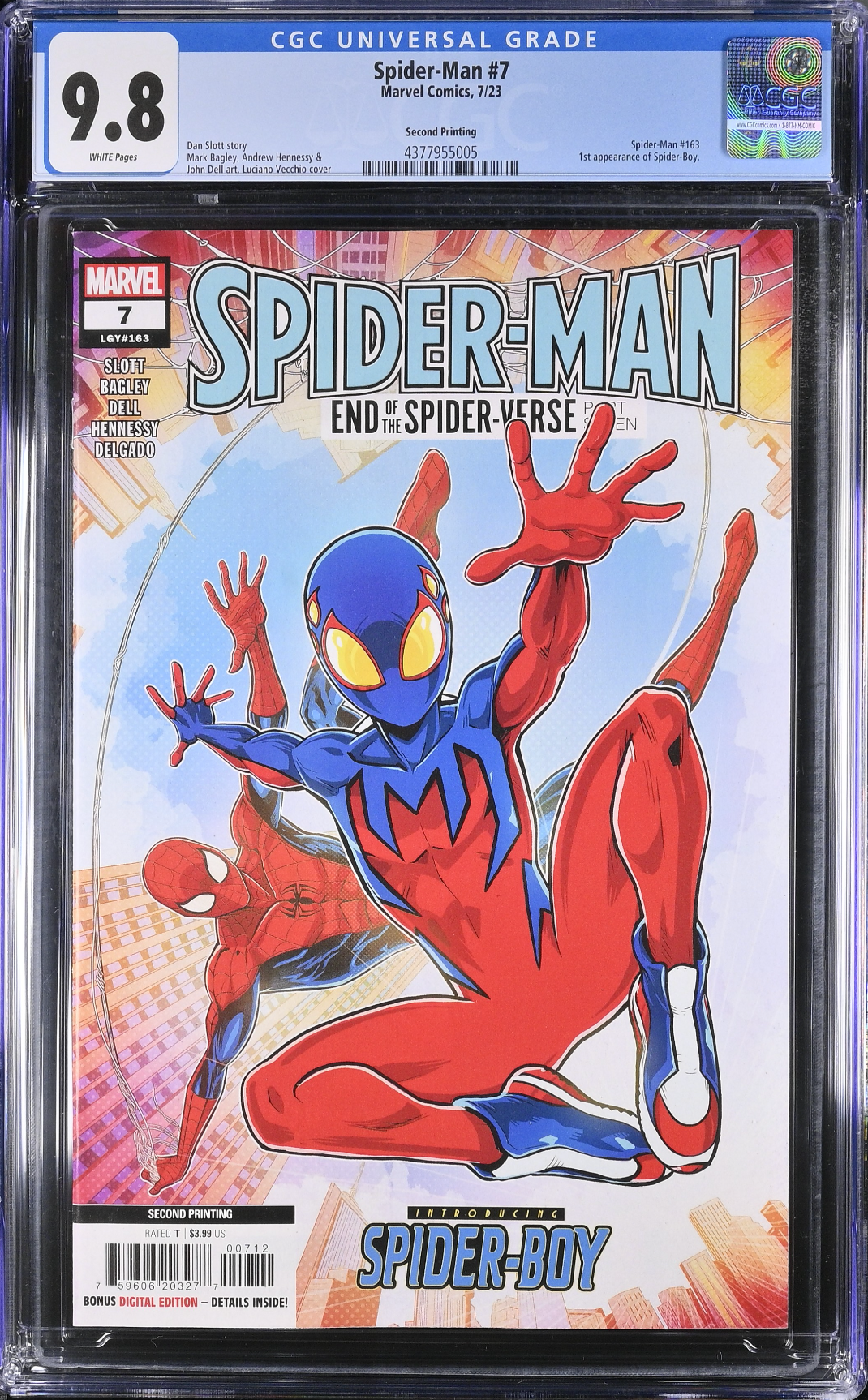 Spider-Man #7 Second Printing CGC 9.8 - First Spider-Boy