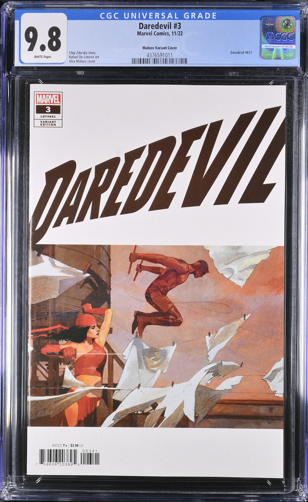 Daredevil #3 Maleev 1:25 Retailer Incentive Variant CGC 9.8