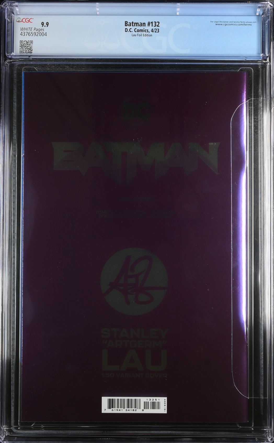 Batman #132 Artgerm 1:50 Foil Retailer Incentive Variant CGC 9.9