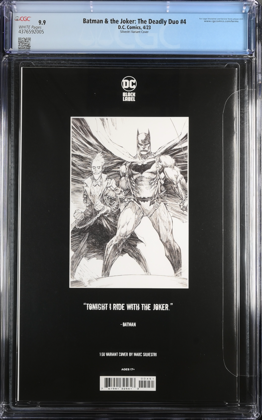 Batman & The Joker: The Deadly Duo #4 Silvestri 1:50 Retailer Incentive Variant CGC 9.9