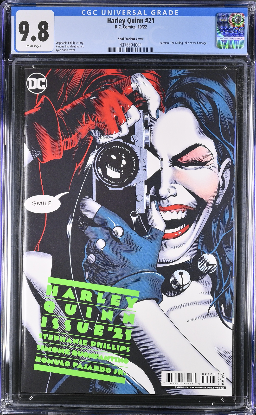 Harley Quinn #21 Sook Homage Variant CGC 9.8