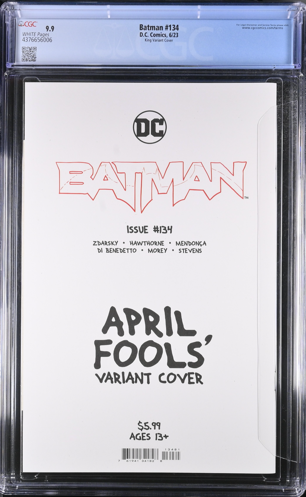 Batman #134 King April Fools Variant CGC 9.9