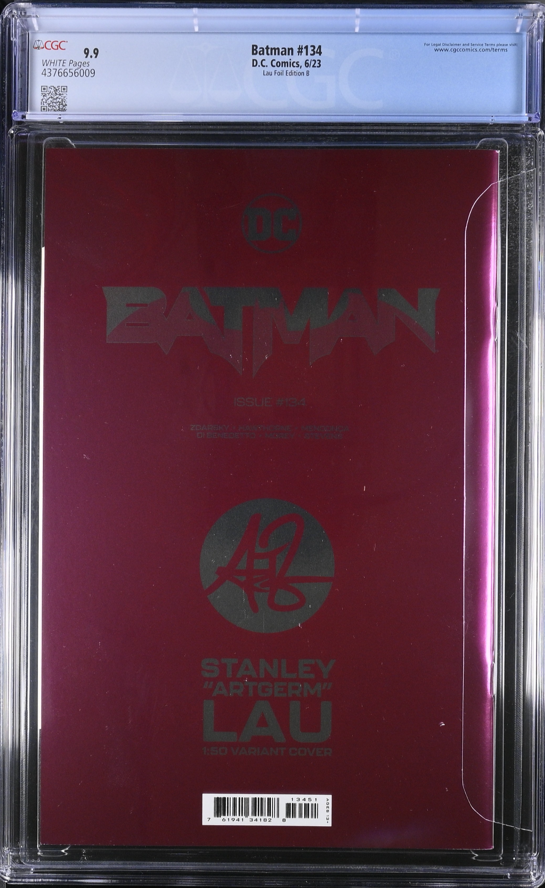 Batman #134 Artgerm 1:50 Foil Retailer Incentive Variant CGC 9.9