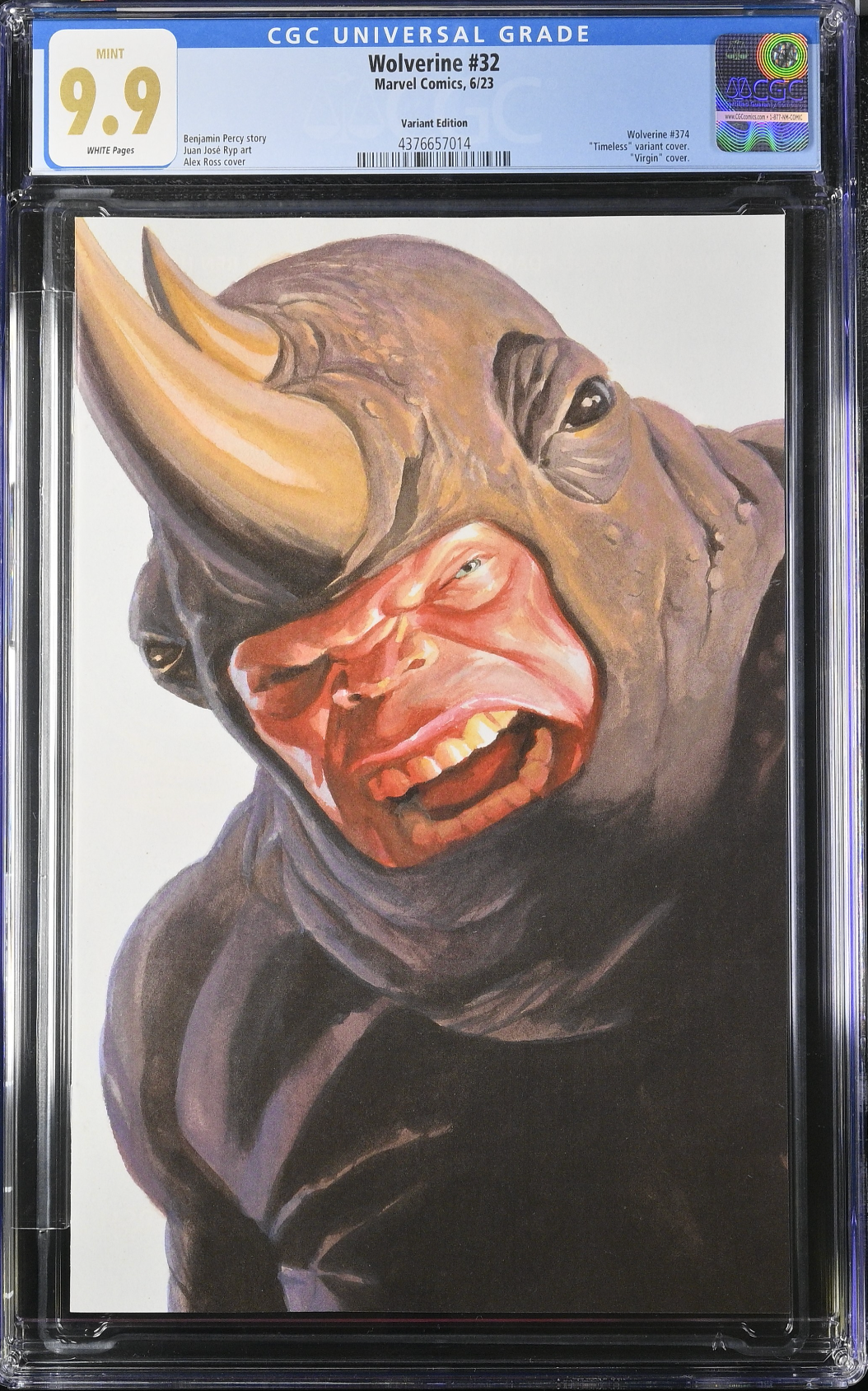 Wolverine #32 Alex Ross Rhino "Timeless" Variant CGC 9.9