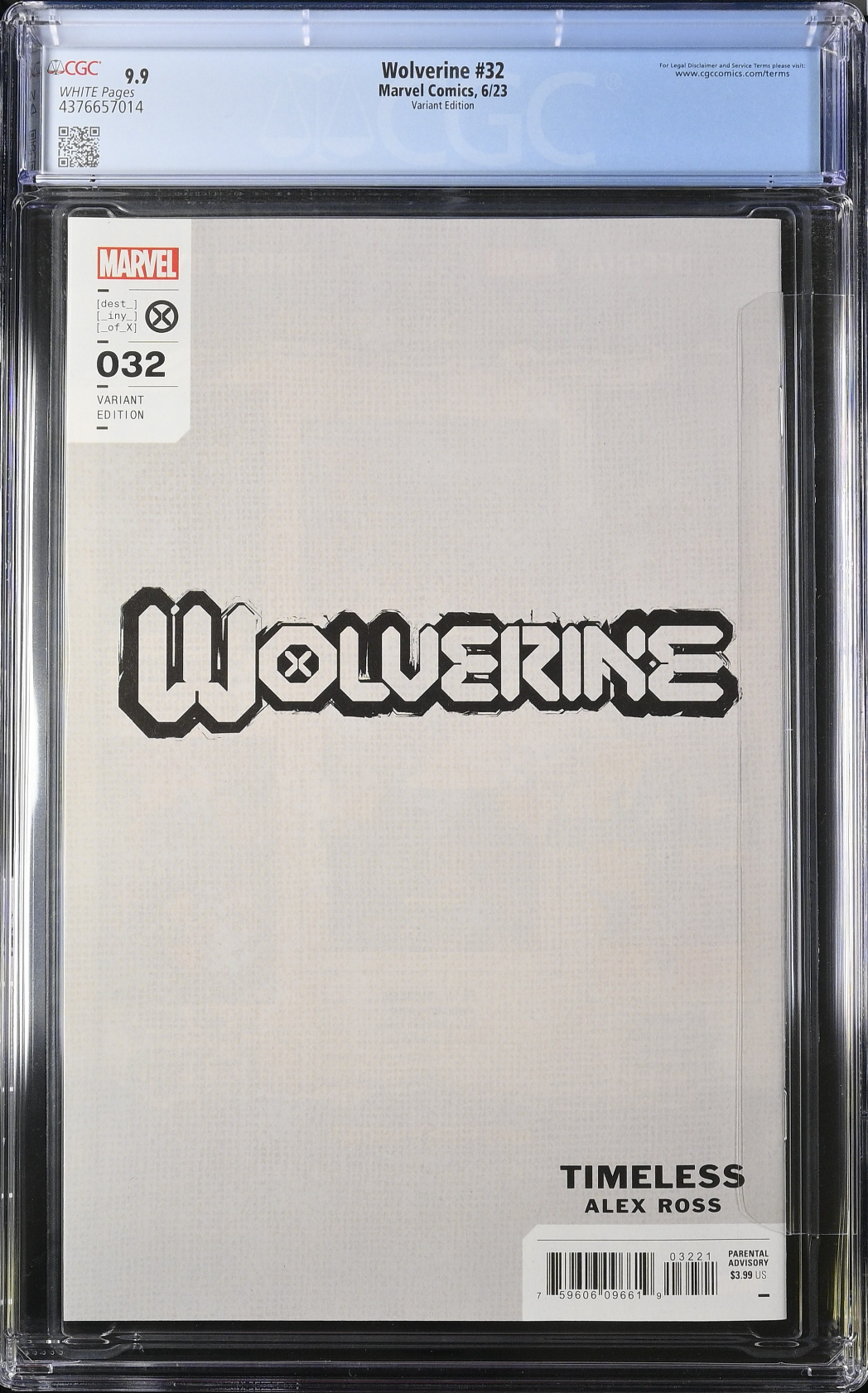 Wolverine #32 Alex Ross Rhino "Timeless" Variant CGC 9.9