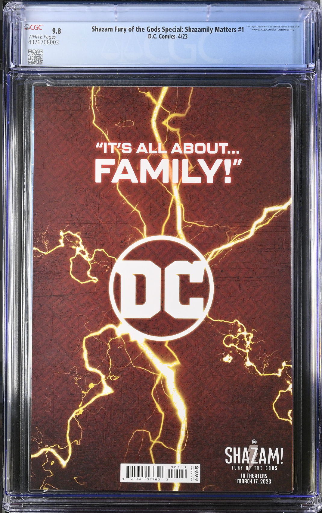 Shazam! Fury of the Gods Special: Shazamily Matters #1 CGC 9.8