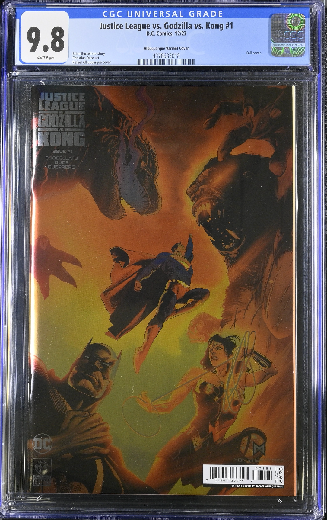 Justice League vs. Godzilla vs. Kong #1 - Cover E- Albuquerque Foil Variant CGC 9.8