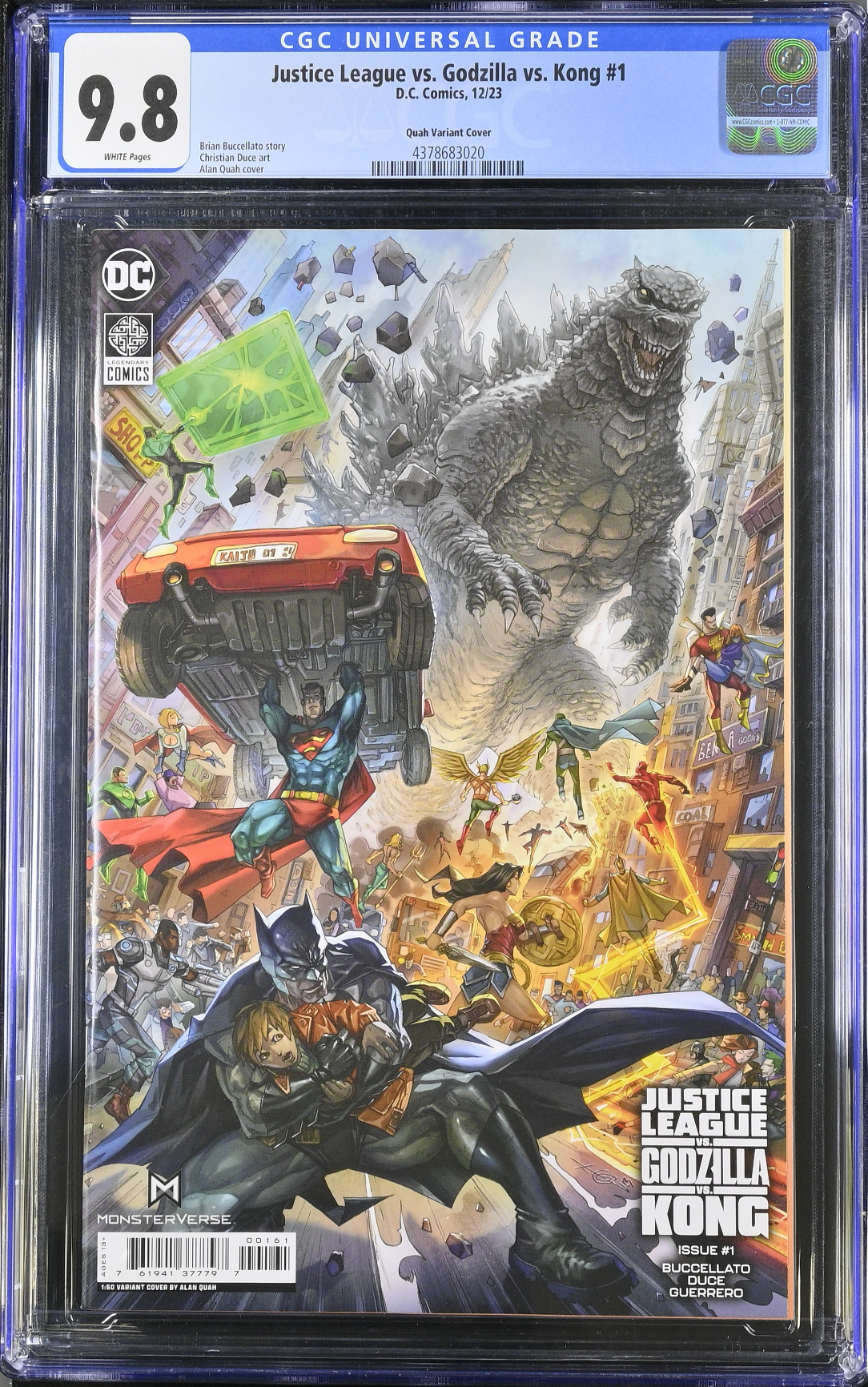 Justice League vs. Godzilla vs. Kong #1 - Cover I - Quah 1:50 Retailer Incentive Variant CGC 9.8