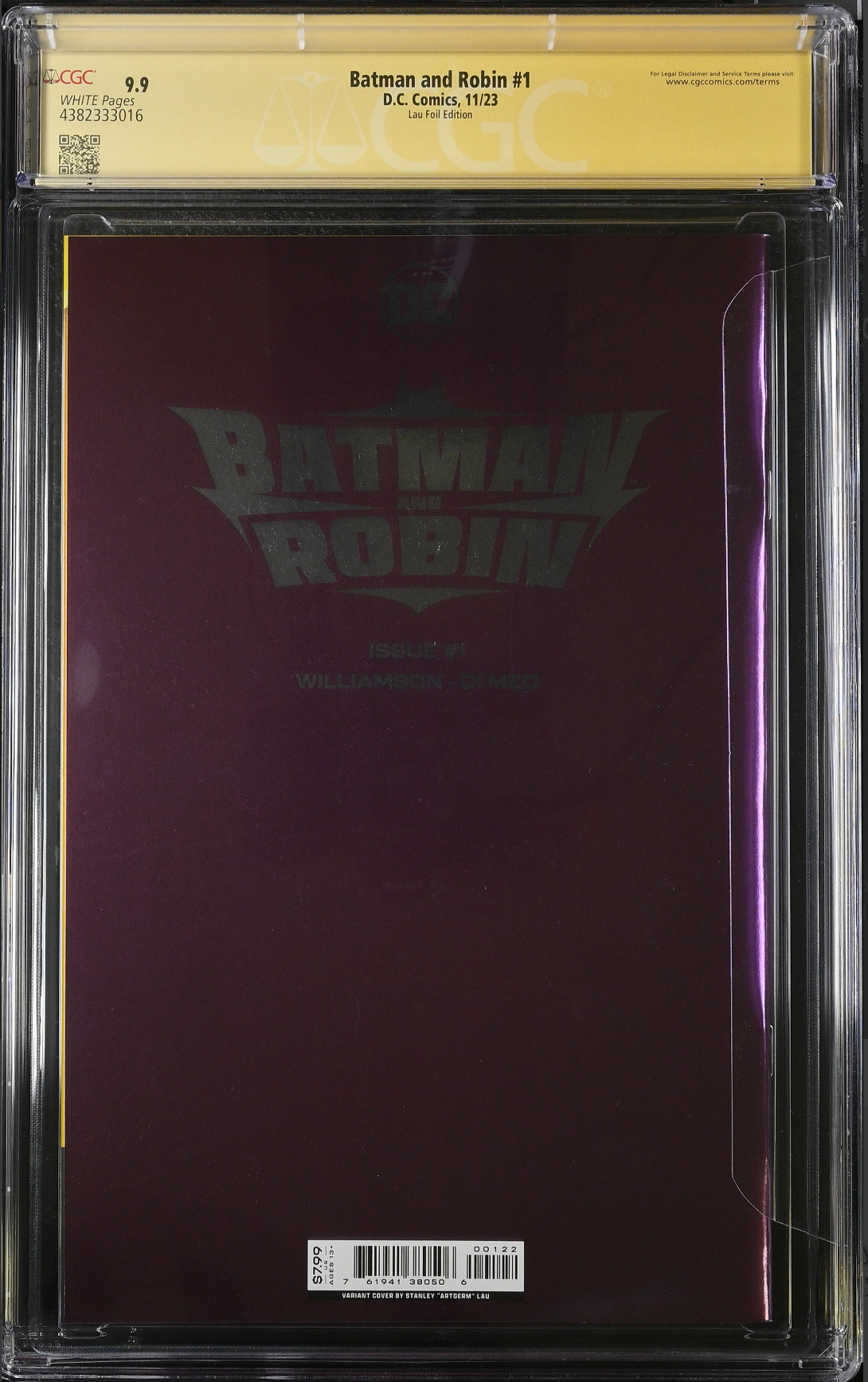 Batman and Robin #1 Artgerm Foil Variant CGC 9.9 SS