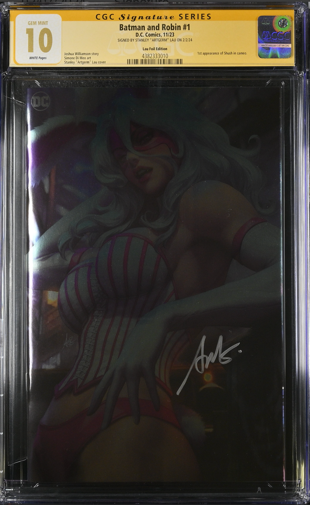 Batman and Robin #1 Artgerm Foil Variant CGC 10 SS