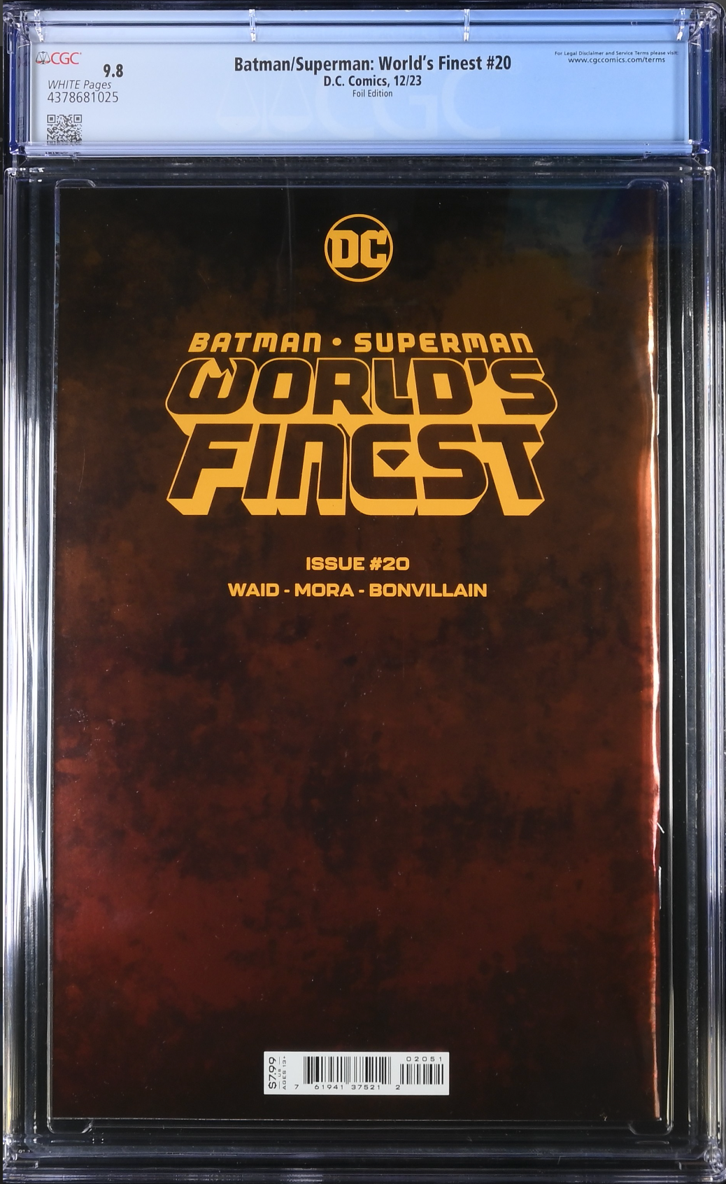 Batman/Superman: World's Finest #20 Magog Helmet Foil Variant CGC 9.8