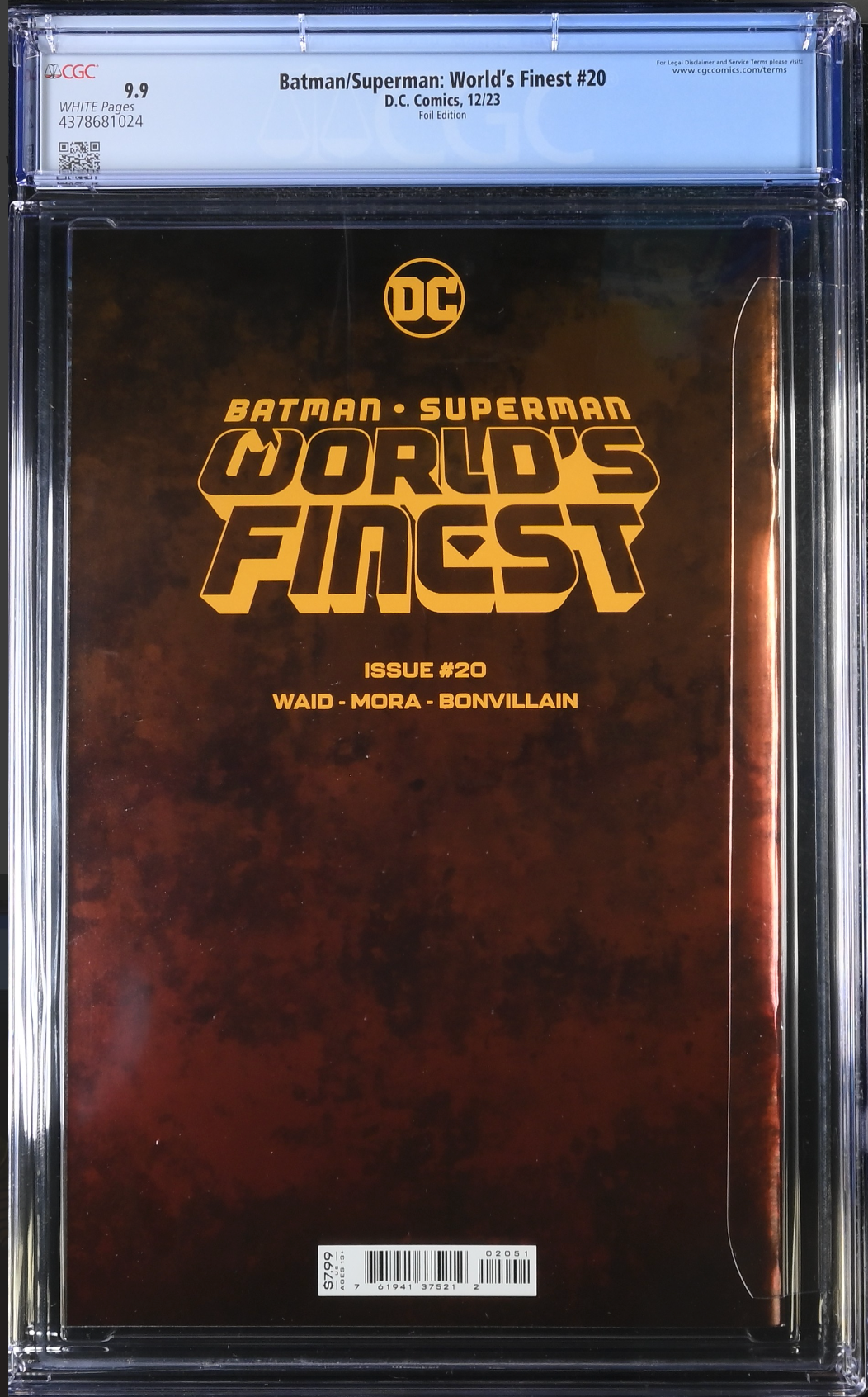 Batman/Superman: World's Finest #20 Magog Helmet Foil Variant CGC 9.9