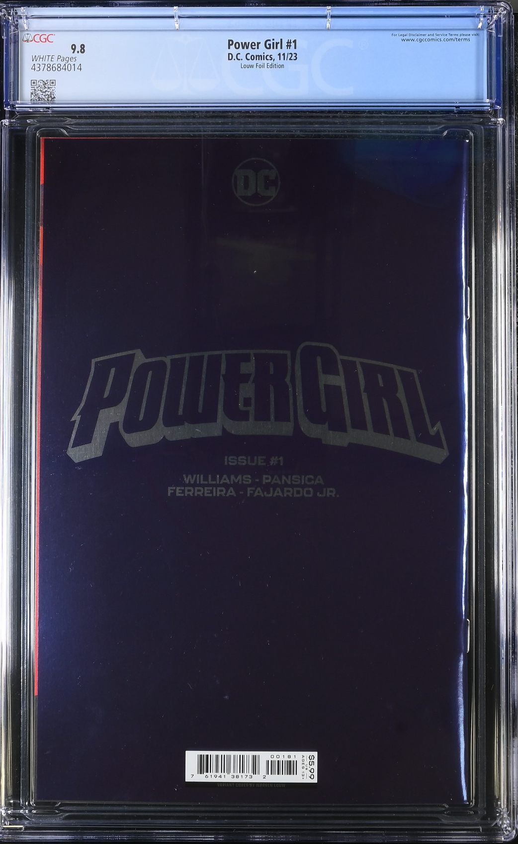 Power Girl #1 Louw Foil Variant CGC 9.8
