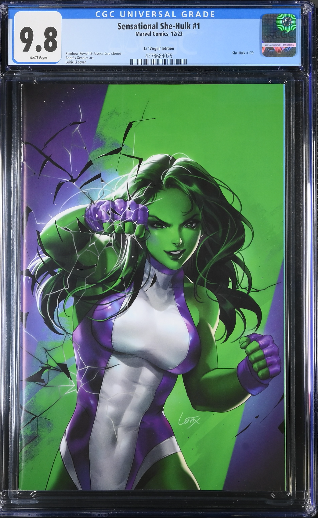 The Sensational She-Hulk #1 Li 1:50 Virgin Retailer Incentive Variant CGC 9.8