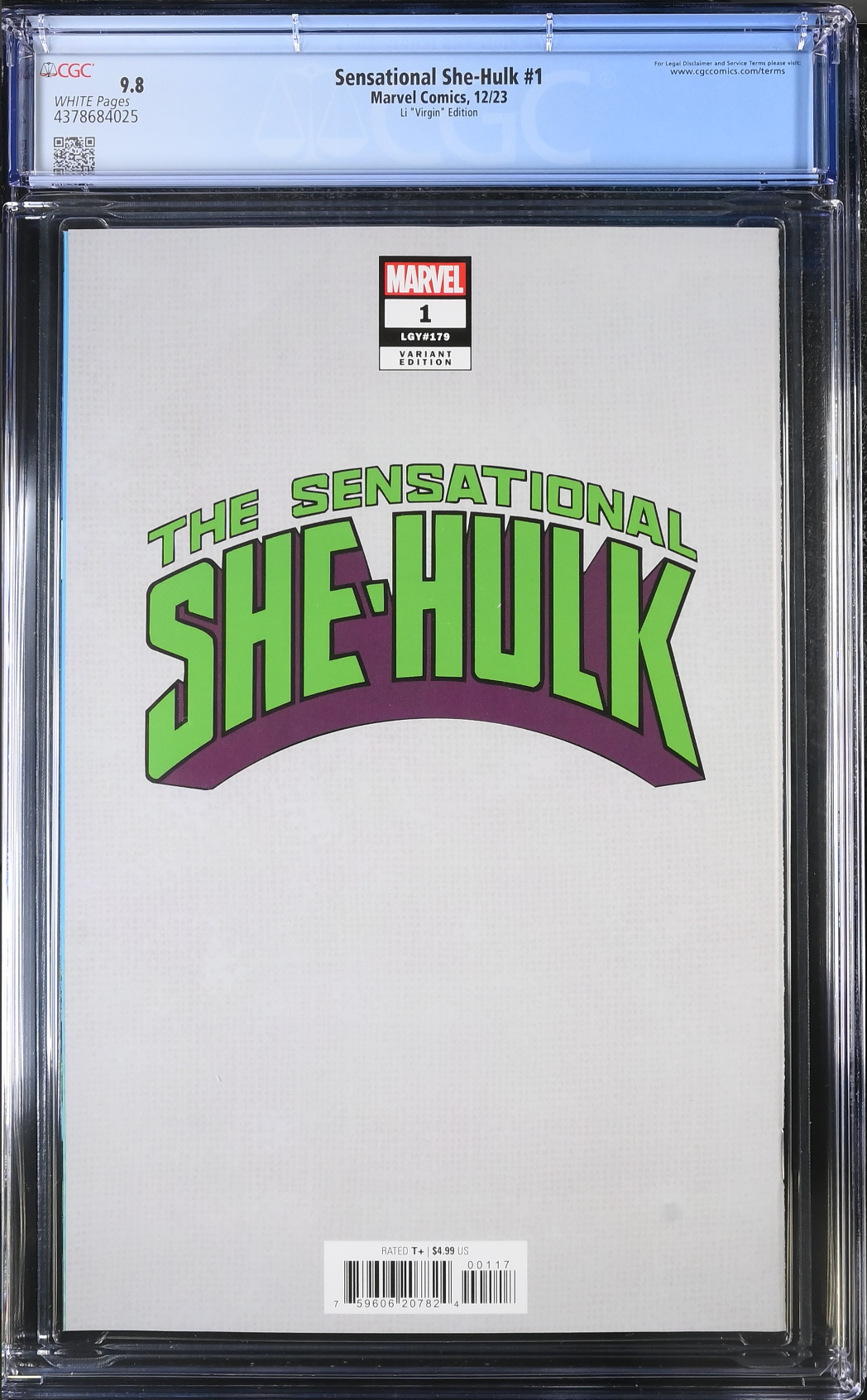 The Sensational She-Hulk #1 Li 1:50 Virgin Retailer Incentive Variant CGC 9.8