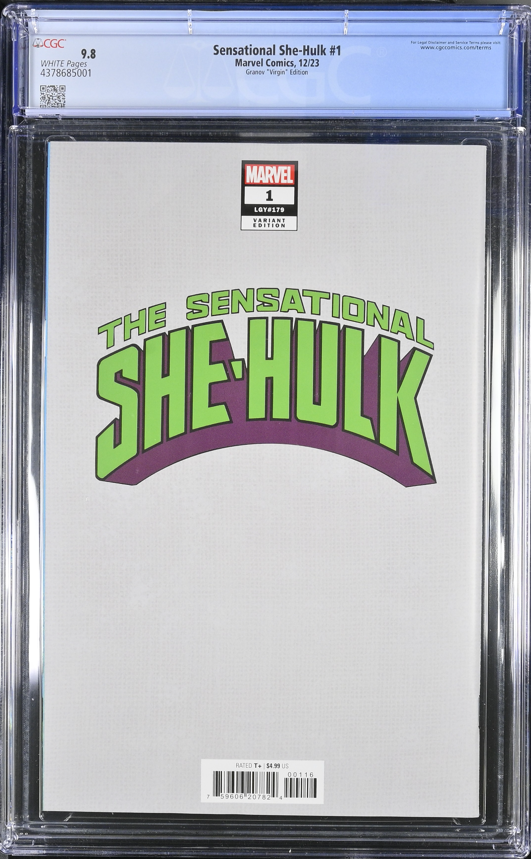 The Sensational She-Hulk #1 Granov 1:100 Virgin Retailer Incentive Variant CGC 9.8