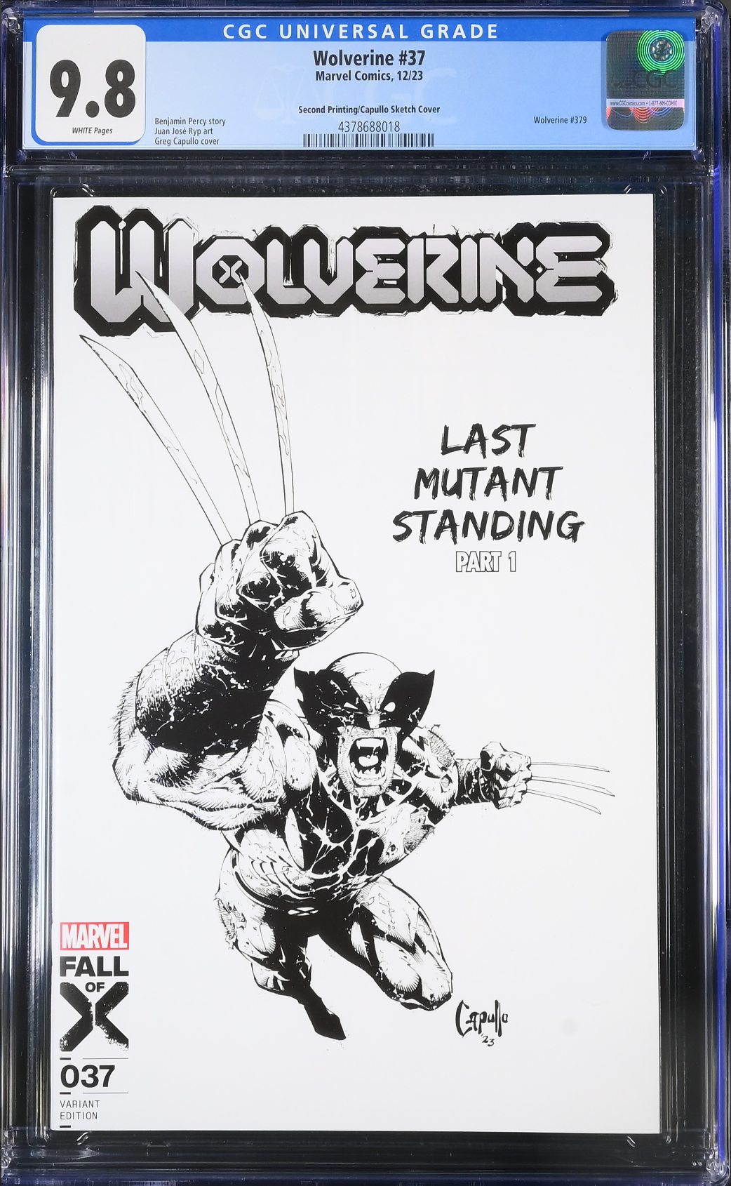 Wolverine #37 Second Printing Capullo 1:25 Retailer Incentive Variant CGC 9.8