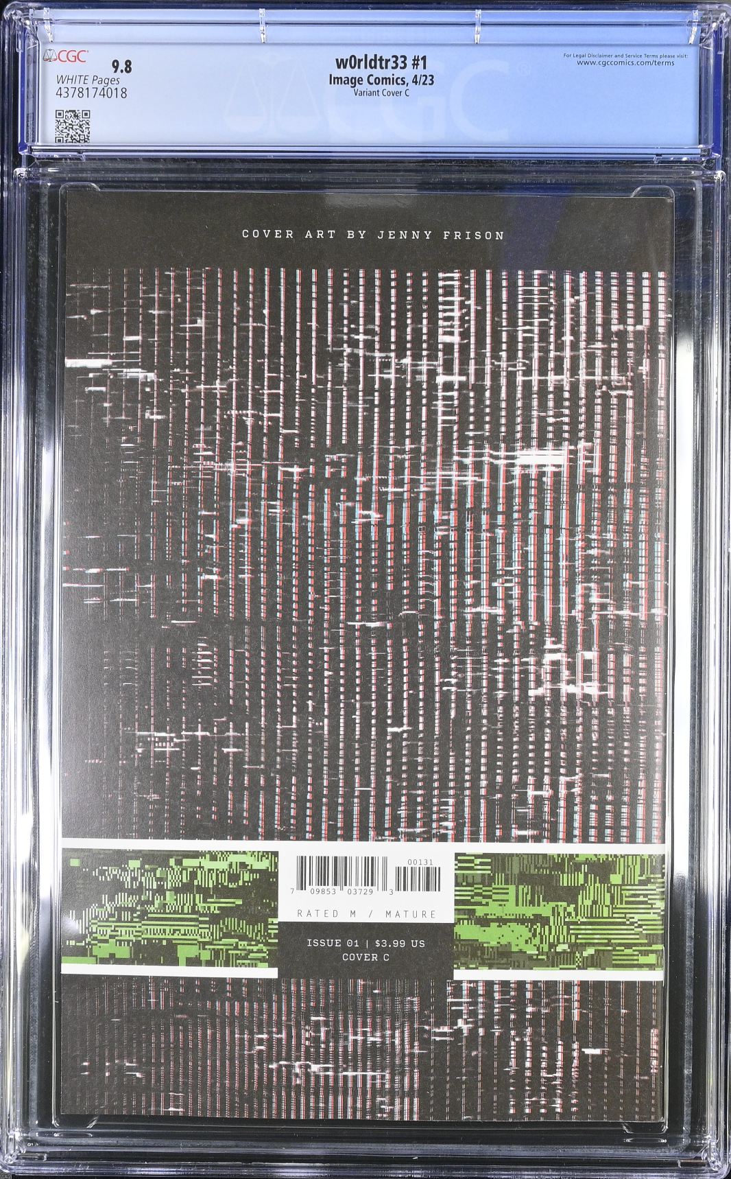 W0rldtr33 #1 Frison 1:10 Retailer Incentive Variant CGC 9.8