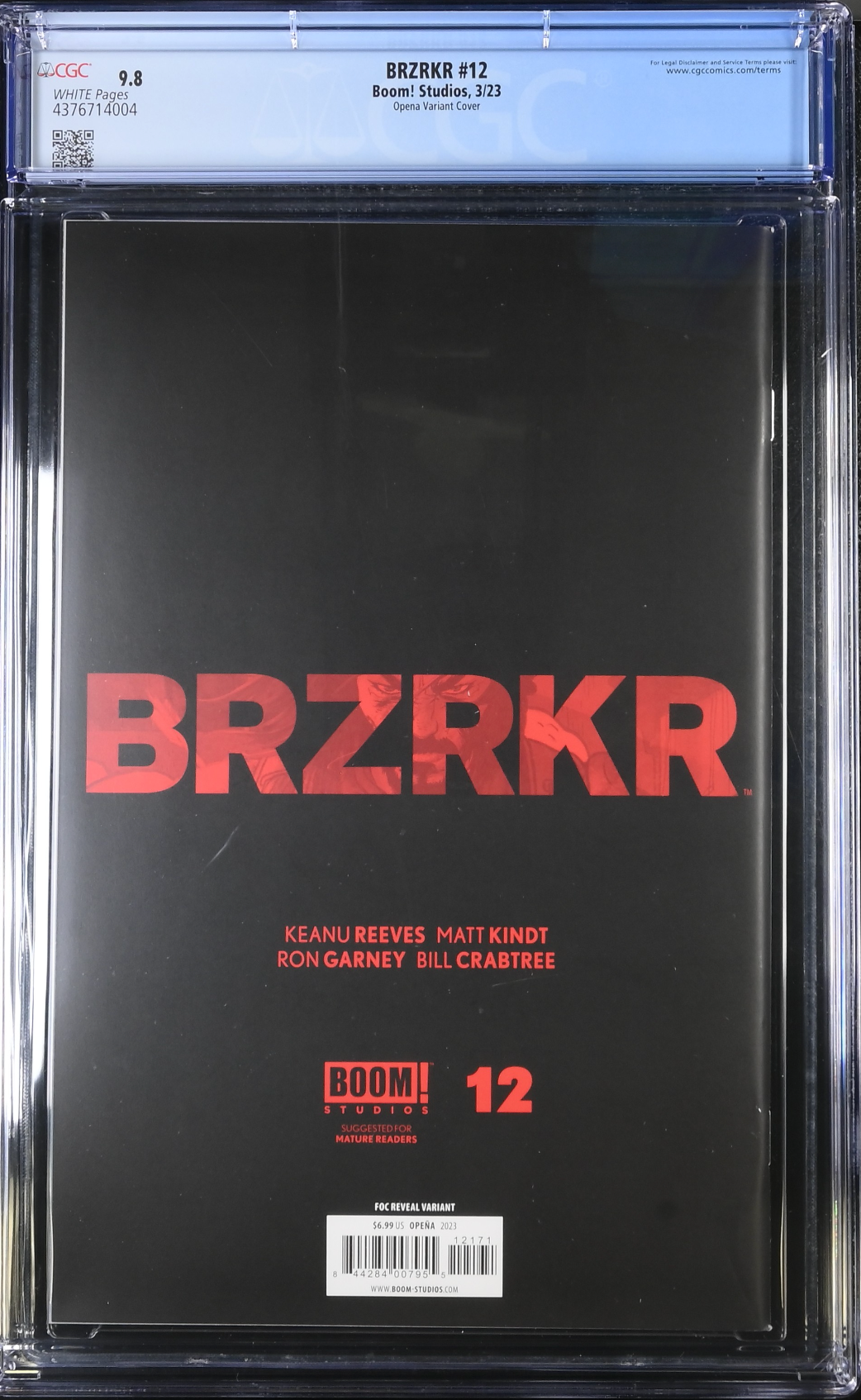 BRZRKR #12 Cover I Opena FOC Reveal Variant CGC 9.8 (Berzerker)