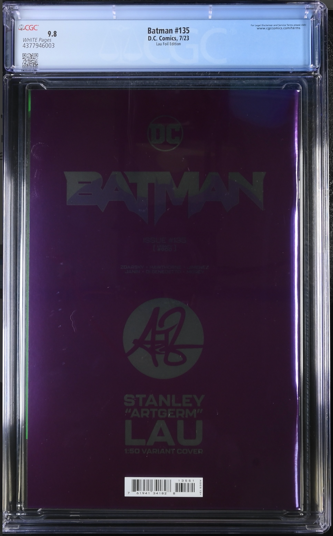 Batman #135 (#900) - Cover J - Artgerm 1:50 Foil Retailer Incentive Variant CGC 9.8