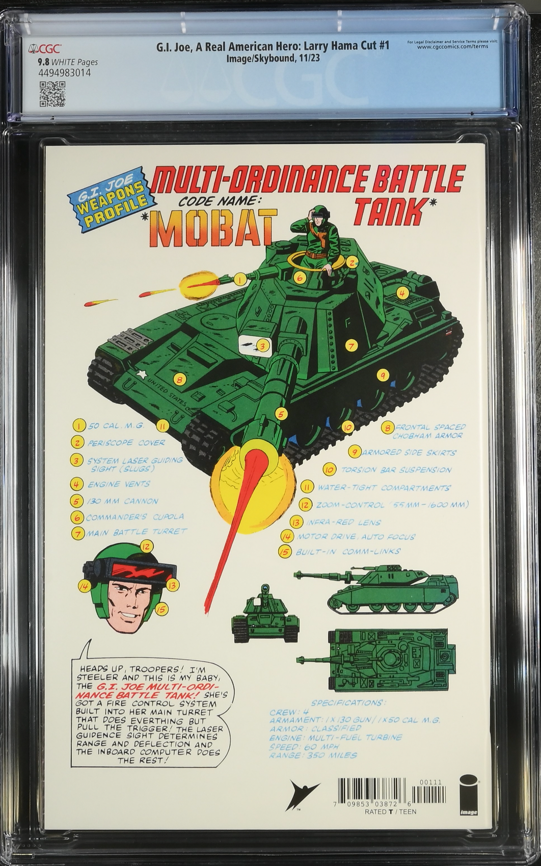 G.I. Joe: A Real American Hero #1 Larry Hama Cut CGC 9.8