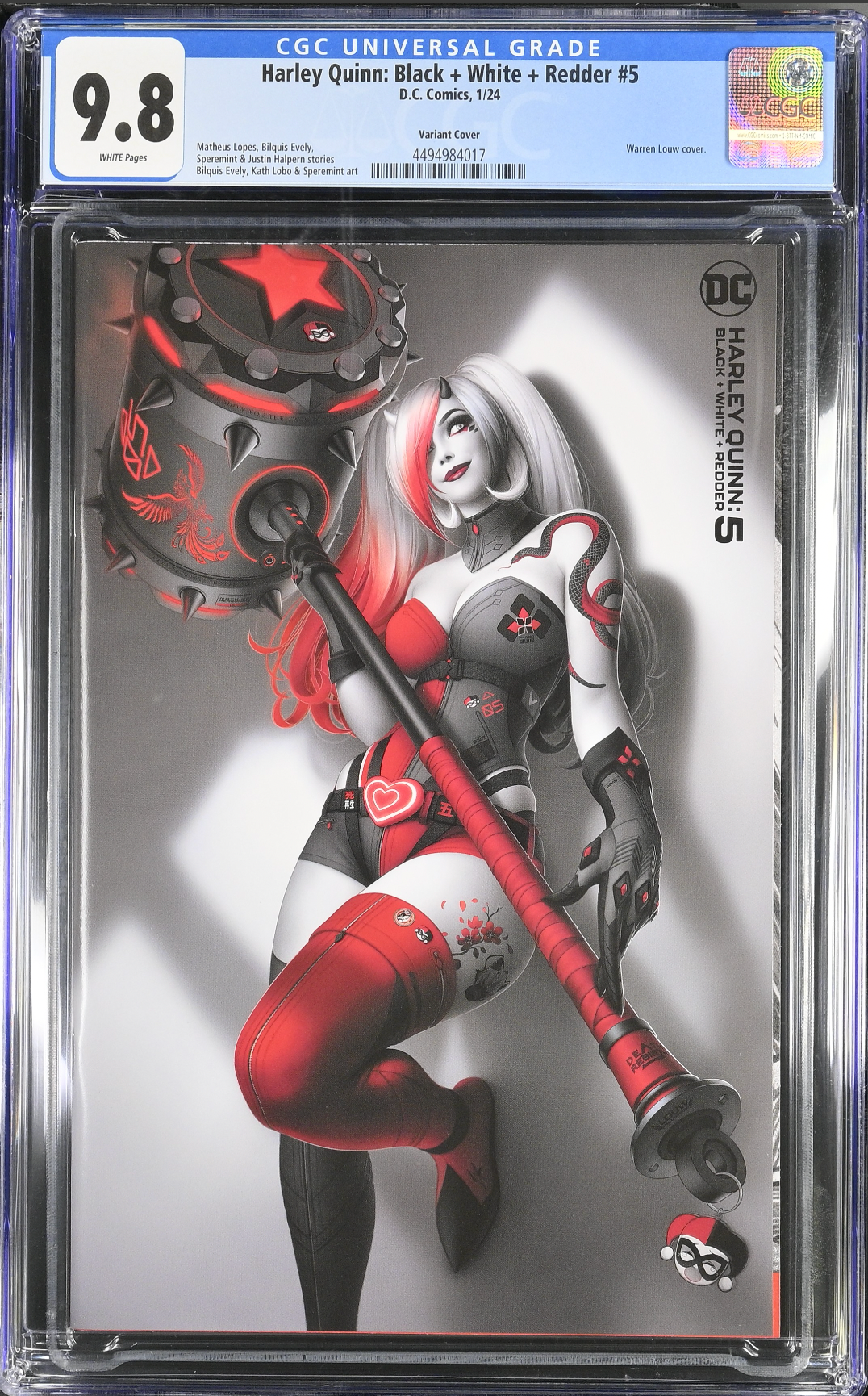Harley Quinn: Black + White + Redder #5 Louw Variant CGC 9.8