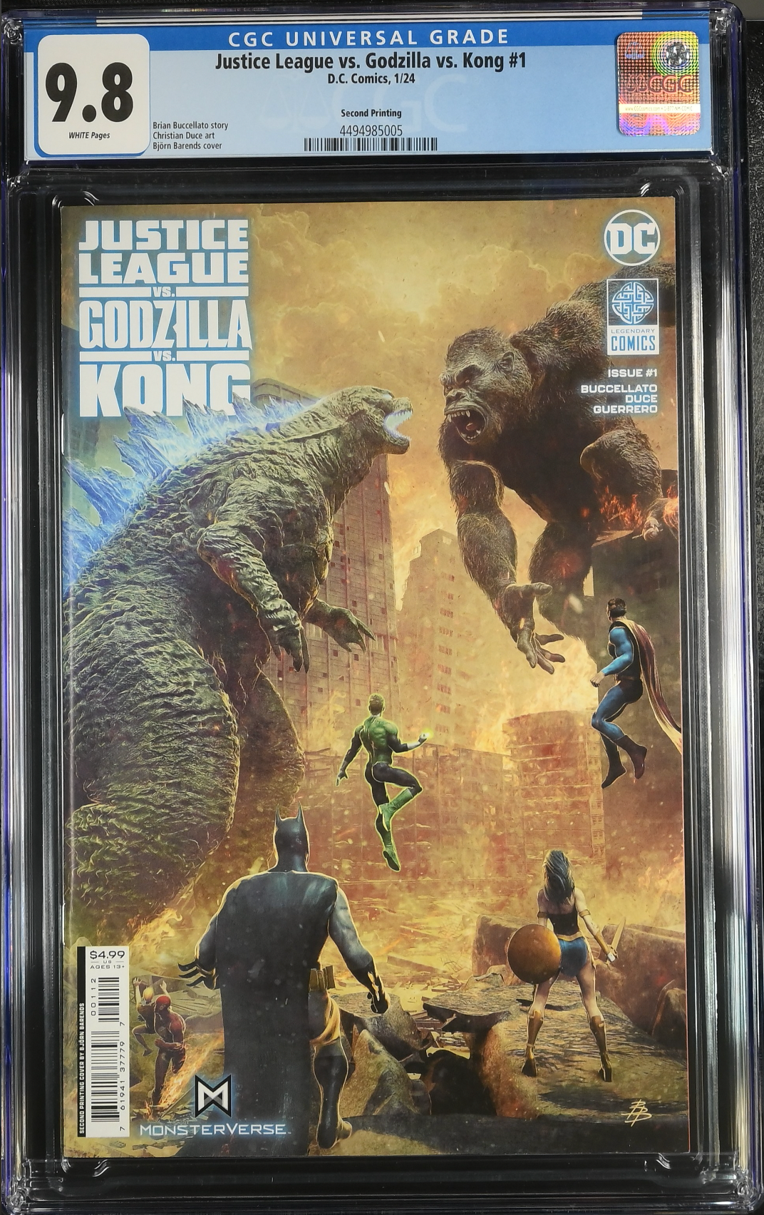 Justice League vs. Godzilla vs. Kong #1 Second Printing CGC 9.8