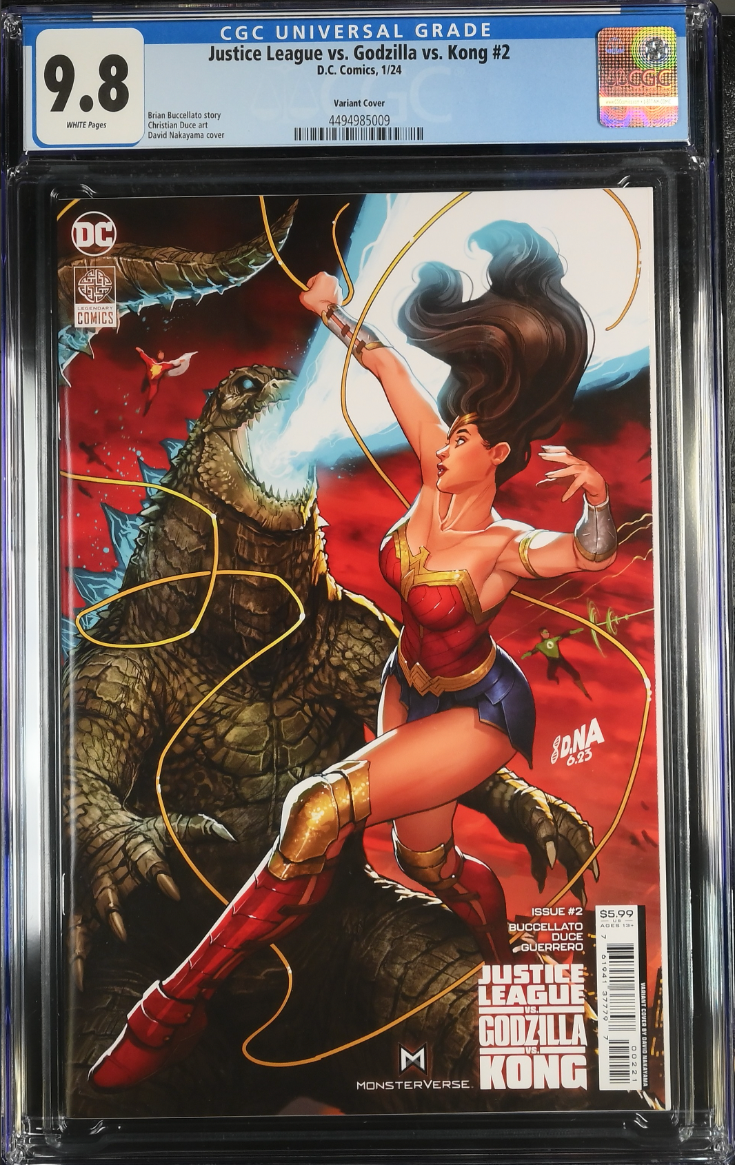 Justice League vs. Godzilla vs. Kong #2 Nakayama Connecting Cover A Variant CGC 9.8