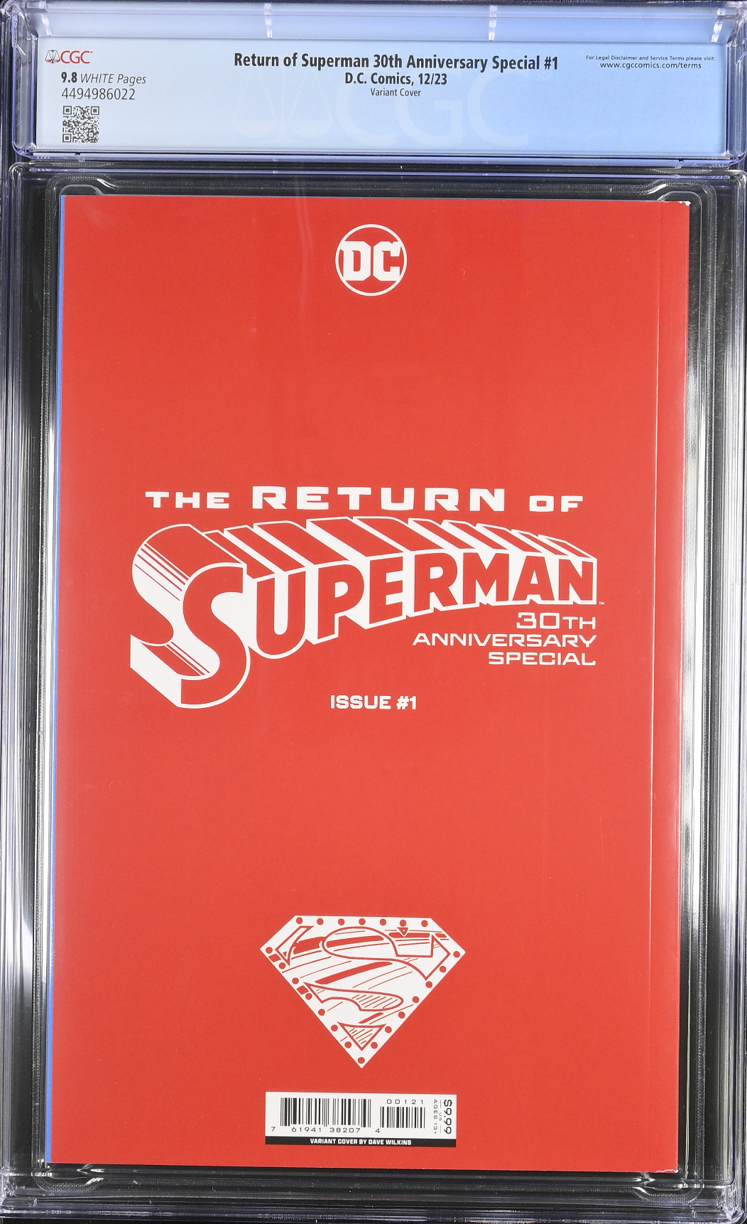 Return of Superman 30th Anniversary Special #1 - Cover C - Wilkins Steel Die-Cut Variant CGC 9.8