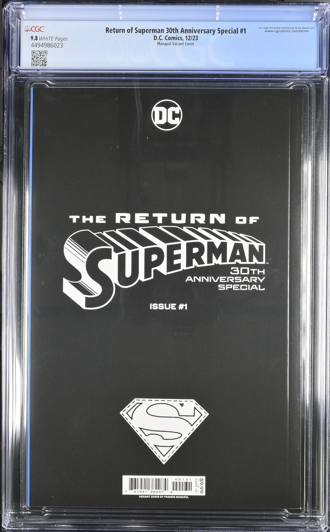 Return of Superman 30th Anniversary Special #1 - Cover D - Manapul Superboy Die-Cut Variant CGC 9.8