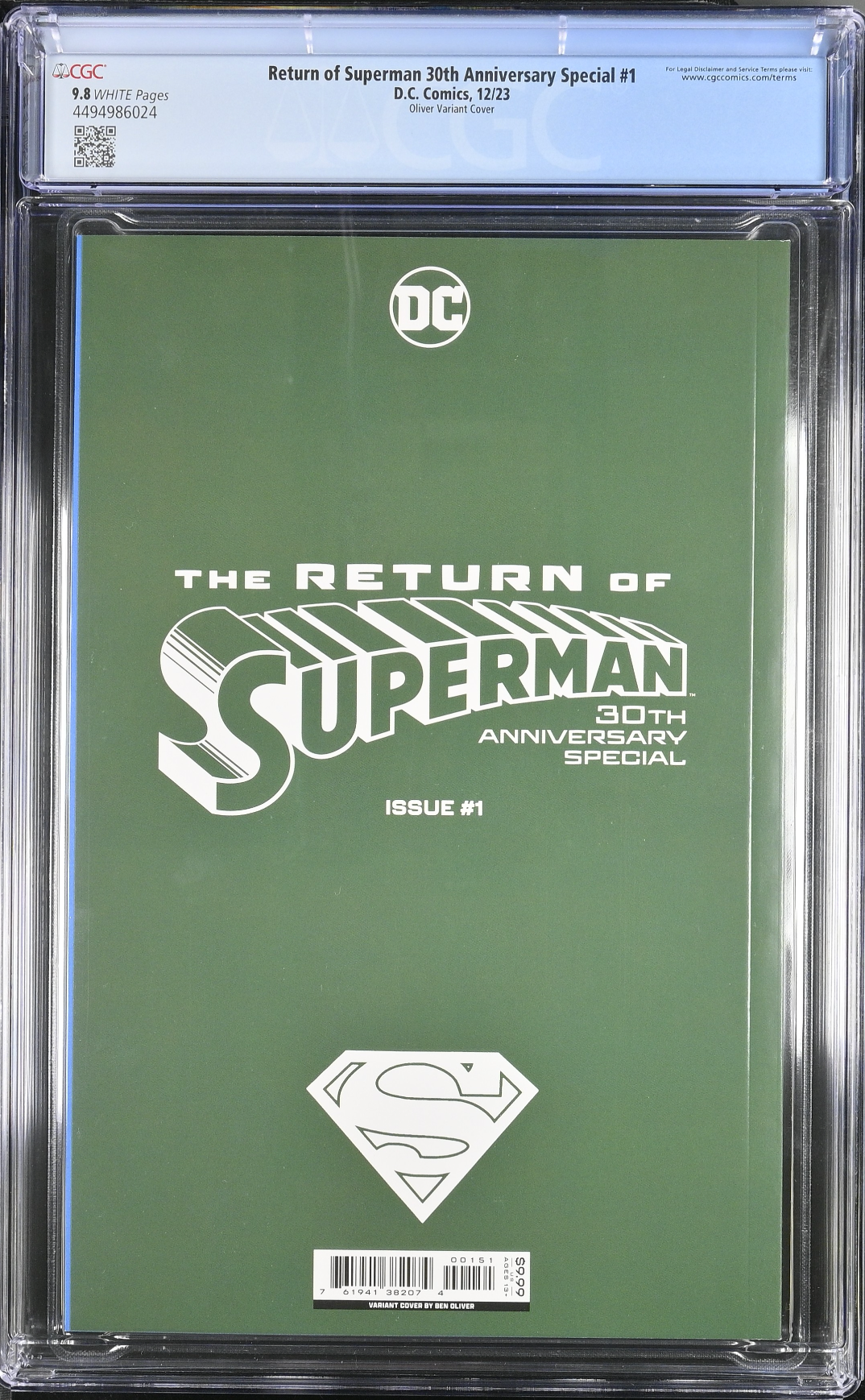 Return of Superman 30th Anniversary Special #1 - Cover E - Oliver Eradicator Die-Cut Variant CGC 9.8