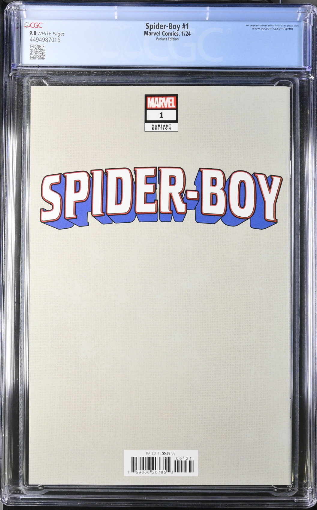 Spider-Boy #1 Christopher Negative Space Variant CGC 9.8