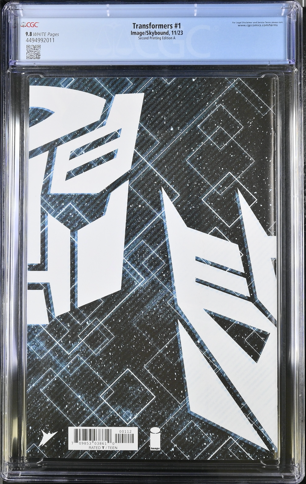 Transformers #1 Second Printing - Cover A - Howard CGC 9.8