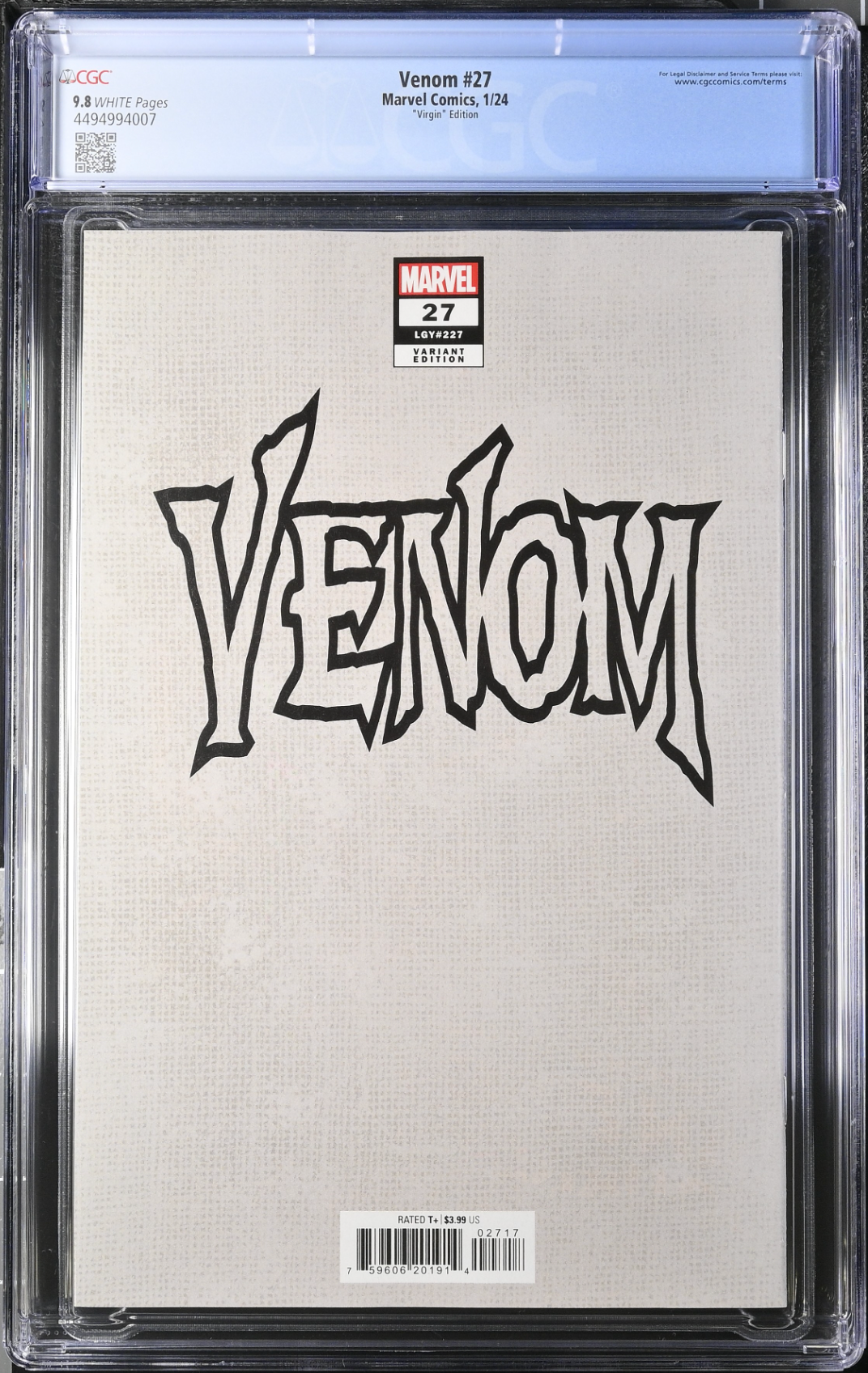 Venom #27 Cafu 1:100 Virgin Retailer Incentive Variant CGC 9.8