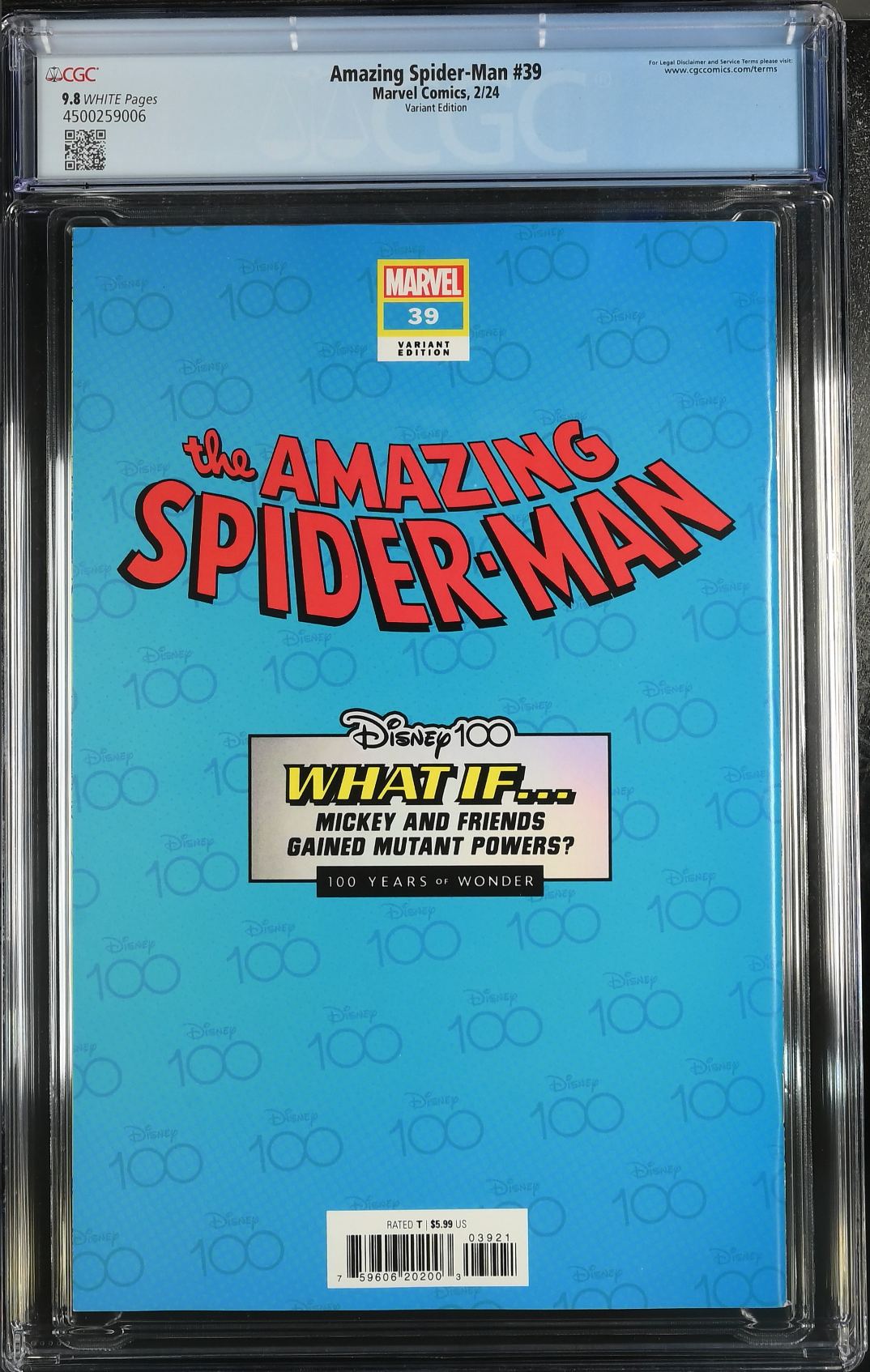 Amazing Spider-Man #39 Disney 100 Variant CGC 9.8