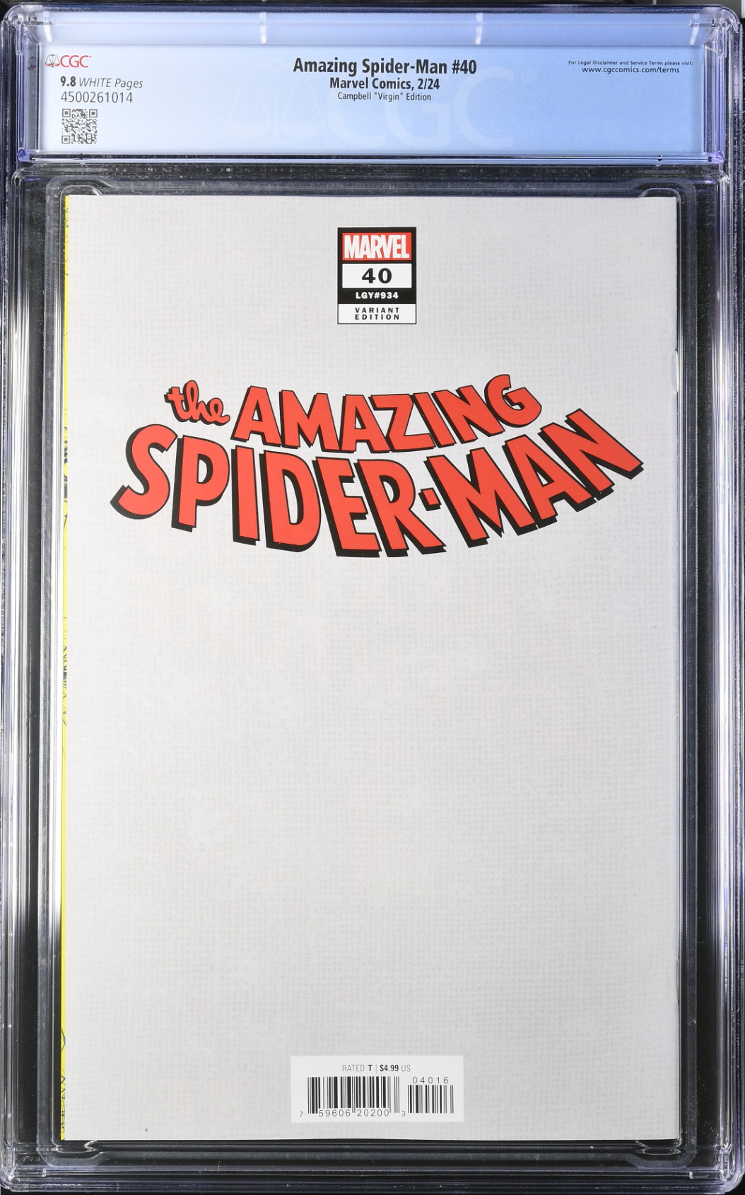 Amazing Spider-Man #40 Campbell Ski Chalet 1:100 Virgin Retailer Incentive Variant CGC 9.8