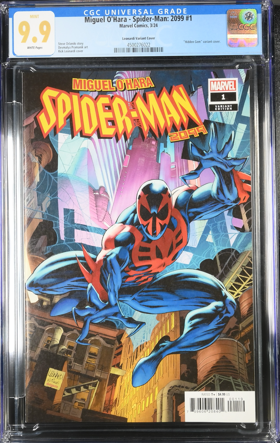 Miguel O'Hara - Spider-Man: 2099 #1 Leonardi 1:50 Retailer Incentive Variant CGC 9.9