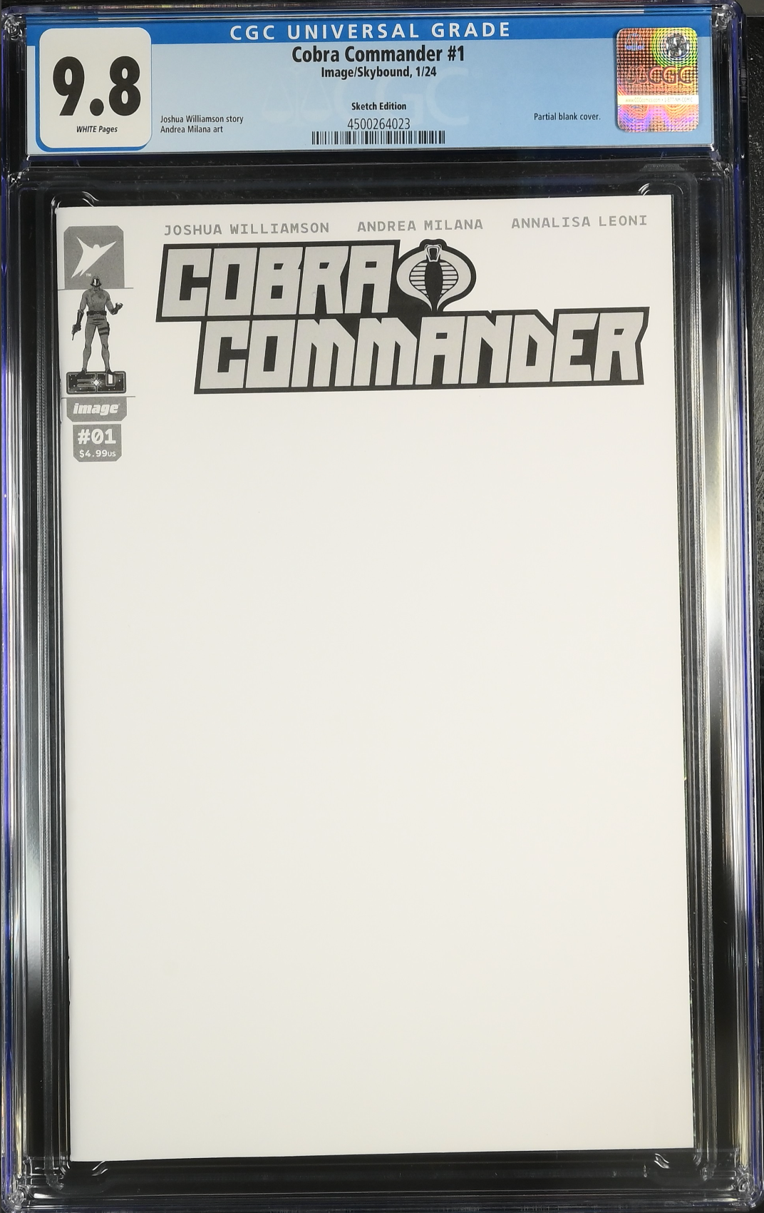 Cobra Commander #1 - Cover G - Blank Sketch Variant CGC 9.8