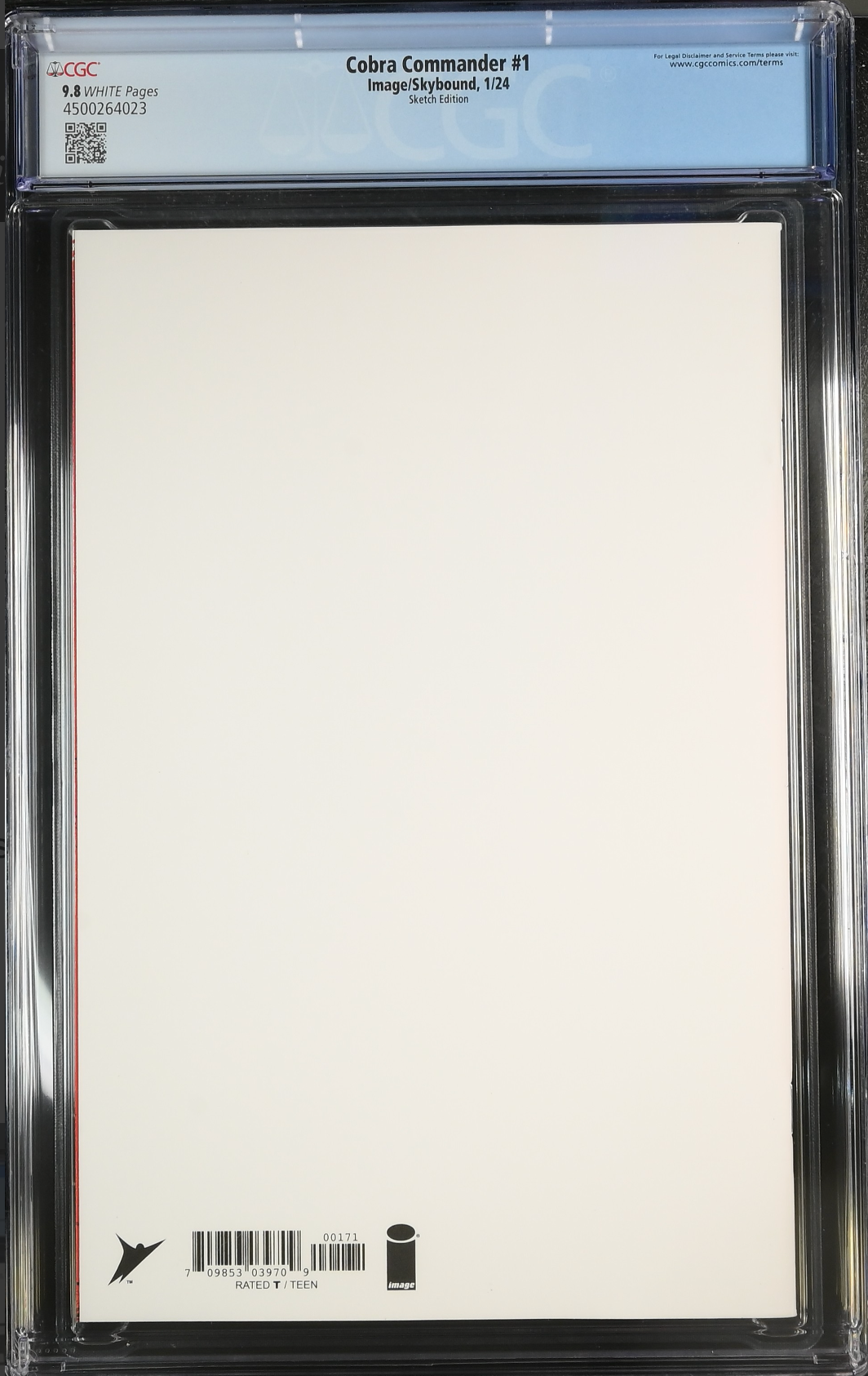 Cobra Commander #1 - Cover G - Blank Sketch Variant CGC 9.8